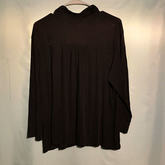 Elementz Black Long Sleeve Jacket Top with Oversized Button Women’s Size: Large - Picture 4 of 4